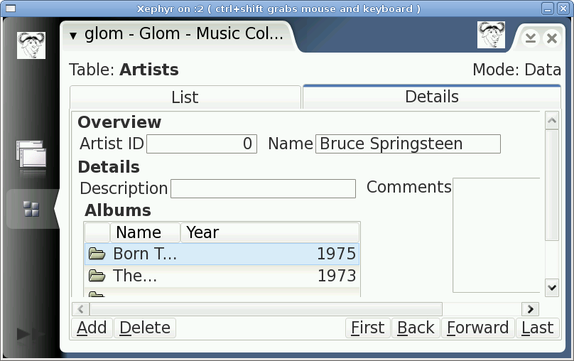 Glom 1.6.6 on Maemo